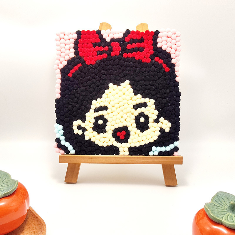DIY ヘアボール絵画手作り材料パッケージクリエイティブ子供の漫画アニメーション装飾絵画ステッカー絵画屋台卸売|undefined