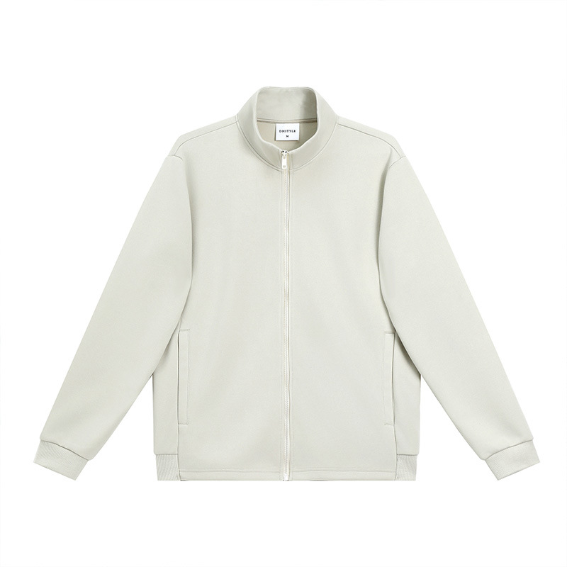 380g pesado algodón retro otoño invierno equipo de color sólido cremallera cardigan chaqueta de cuello de trabajo chaqueta personalizada ropa de clase