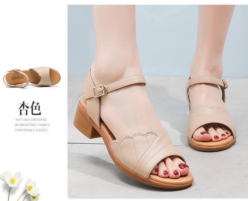 C4703 1280K GIÀY DÉP SANDAL NỮ RUITDT GÓT VUÔNG MÙA HÈ TRUNG NIÊN MA SÁT CHỐNG TRƯỢT GIÀY DÉP NỮ DA BÒ G04 SẢN PHẨM MỚI