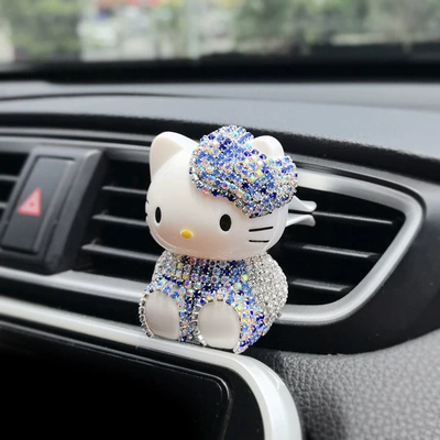 Car ornaments Kt Air Outlet Aromatherapy Clip - colorful-blue-clothes-kitten-vent