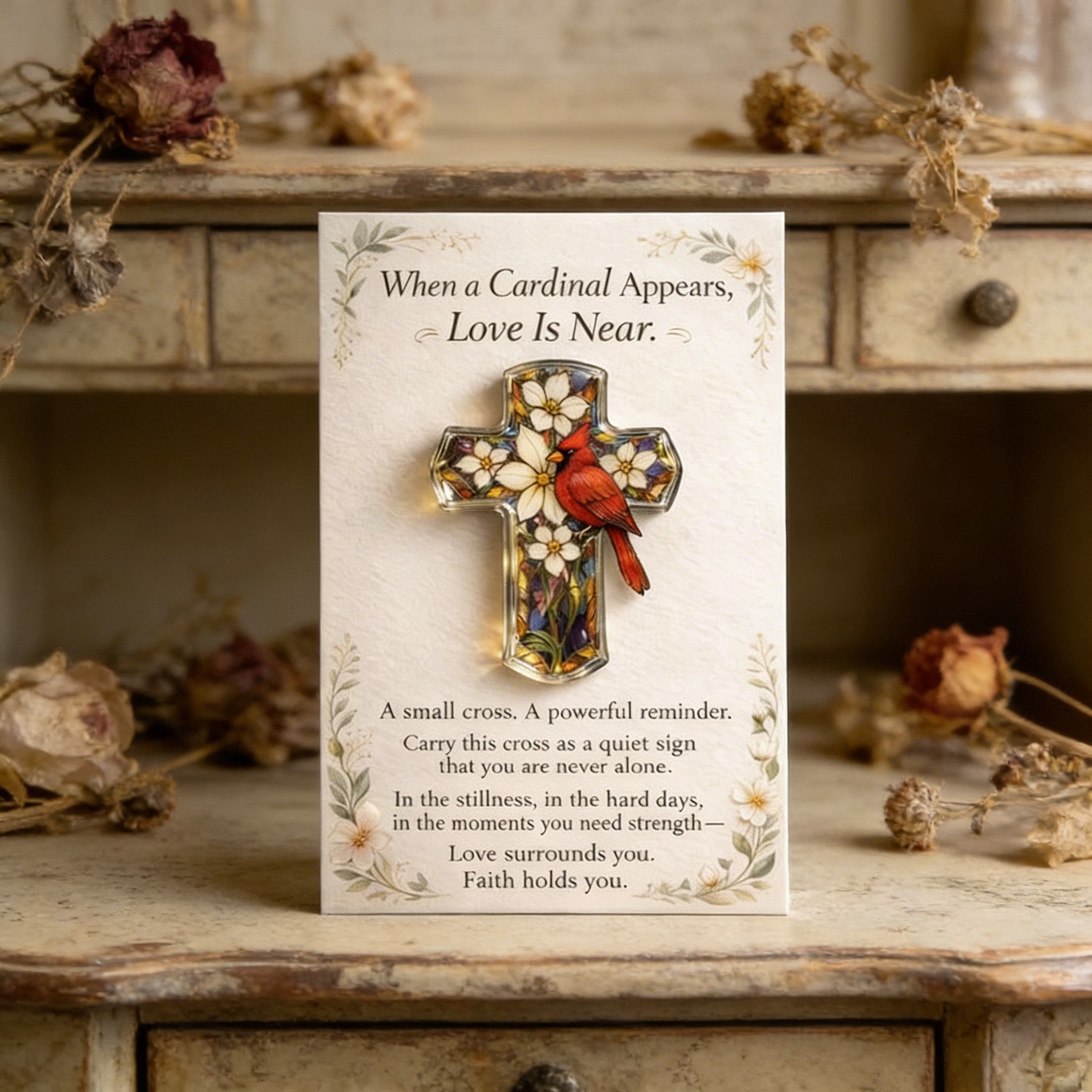 Cross-border bestseller personalized A Pocket Hug pocket card, a small red bird thank you pocket card
