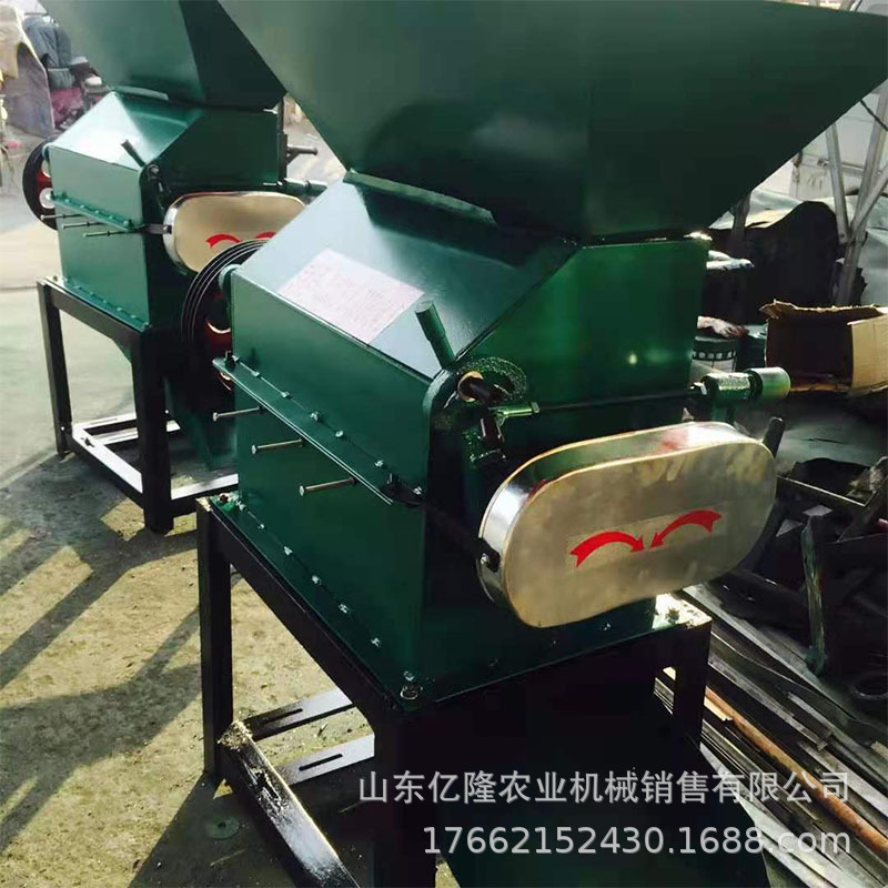 厚度可调节燕麦片黄豆挤扁机 油菜籽对辊破碎机 芝麻花生压胚机