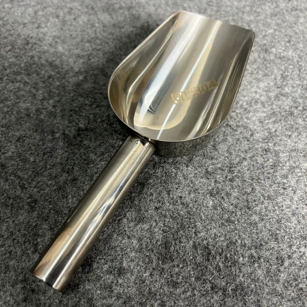 Stainless steel ice shovel (thickened 304 material, round bottom, glossy)