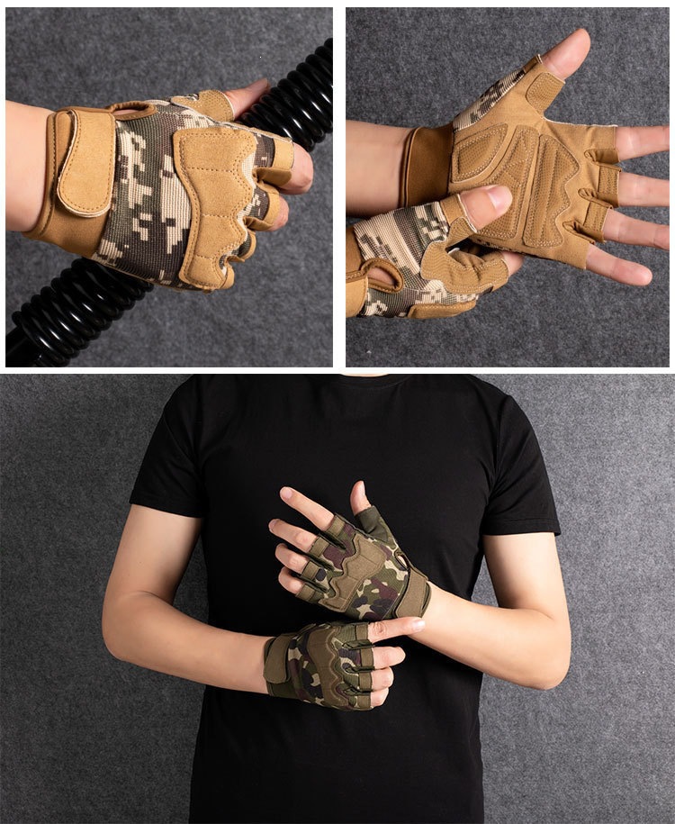 Half-finger Tactical Gloves, Wear-resistant, Non-slip, Protective, Fitness Outdoor Sports Gloves, Cross-border Summer Breathable Cycling Gloves_desvips.com