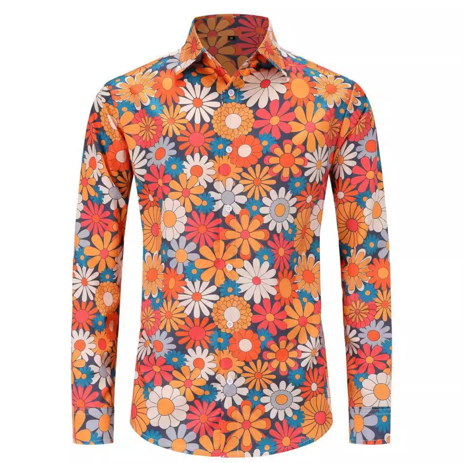 Модные мужские рубашки с цветочным принтом пейсли в винтажном стиле Lape