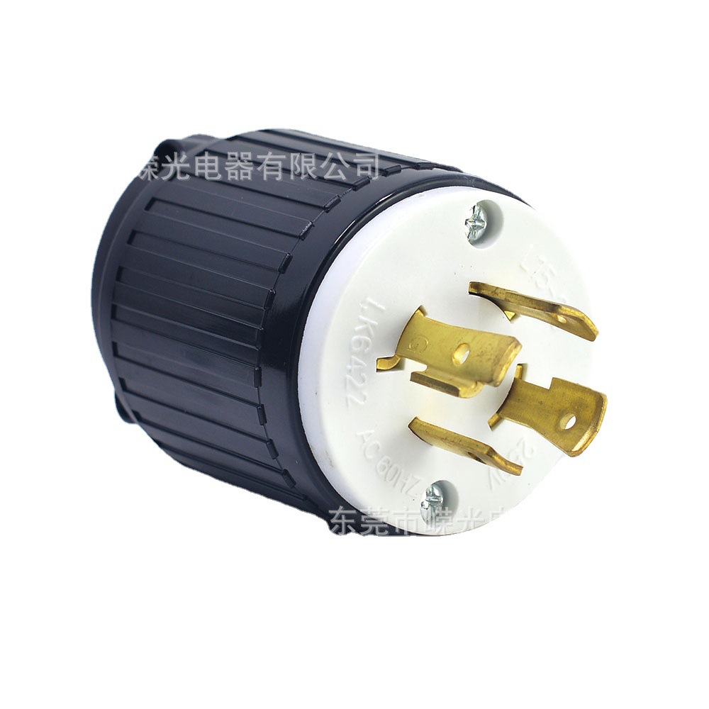 LK-6422 NEMA三相四线 NEMA L15-20P 防脱落插头 发电机插头