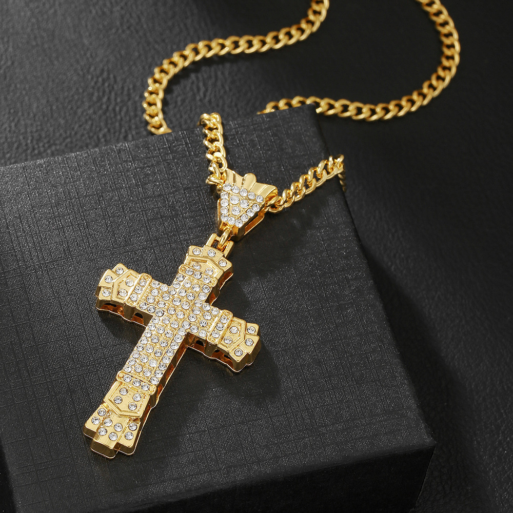 Cross-Border Product European And American Cross Men's Simple Long Gothic Retro 2025 New Necklace Personality_voghion.com