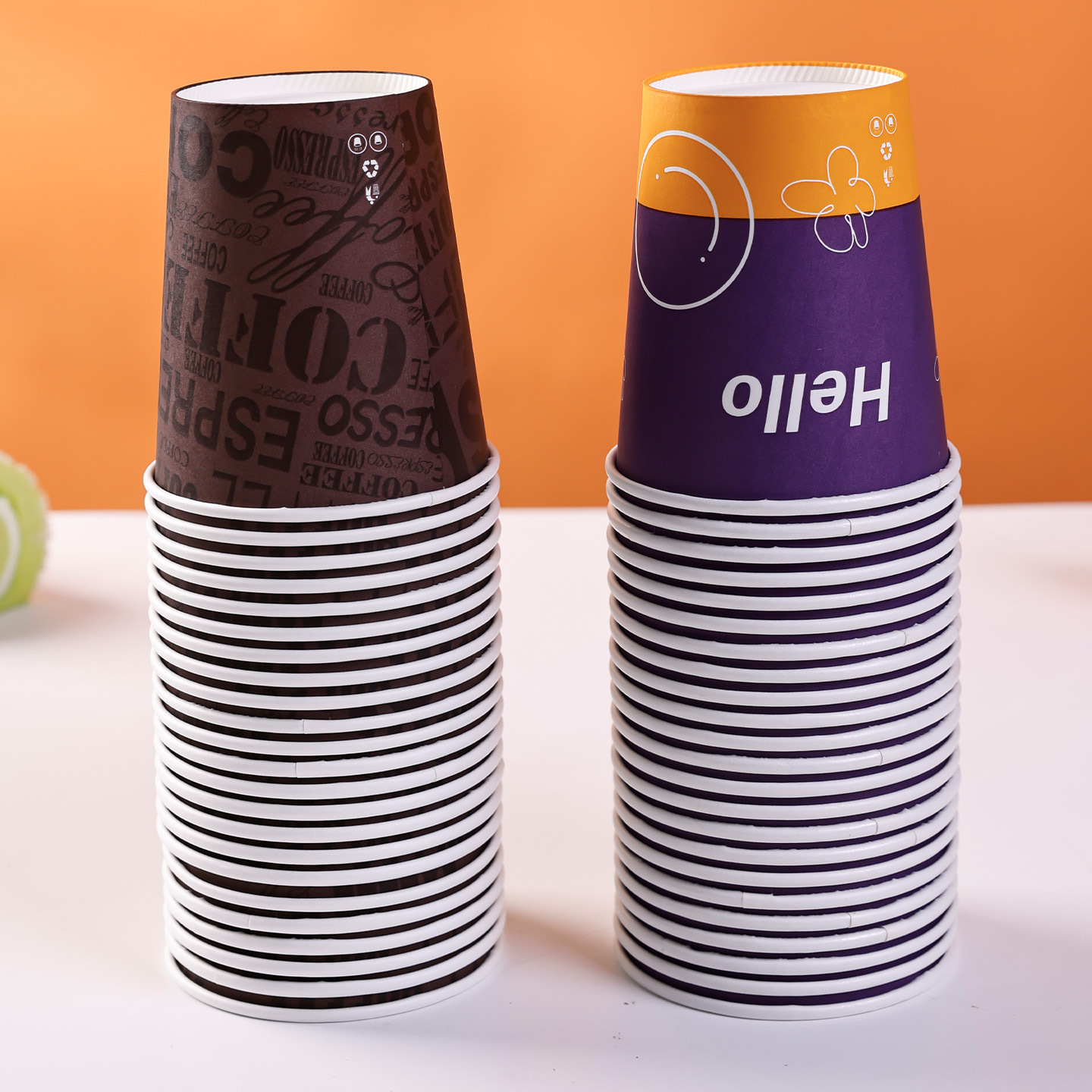 Fabricante mayorista aislamiento térmico anticaldado pulpa de madera nativa taza de papel desechable en el hogar taza de café de doble capa de espesamiento