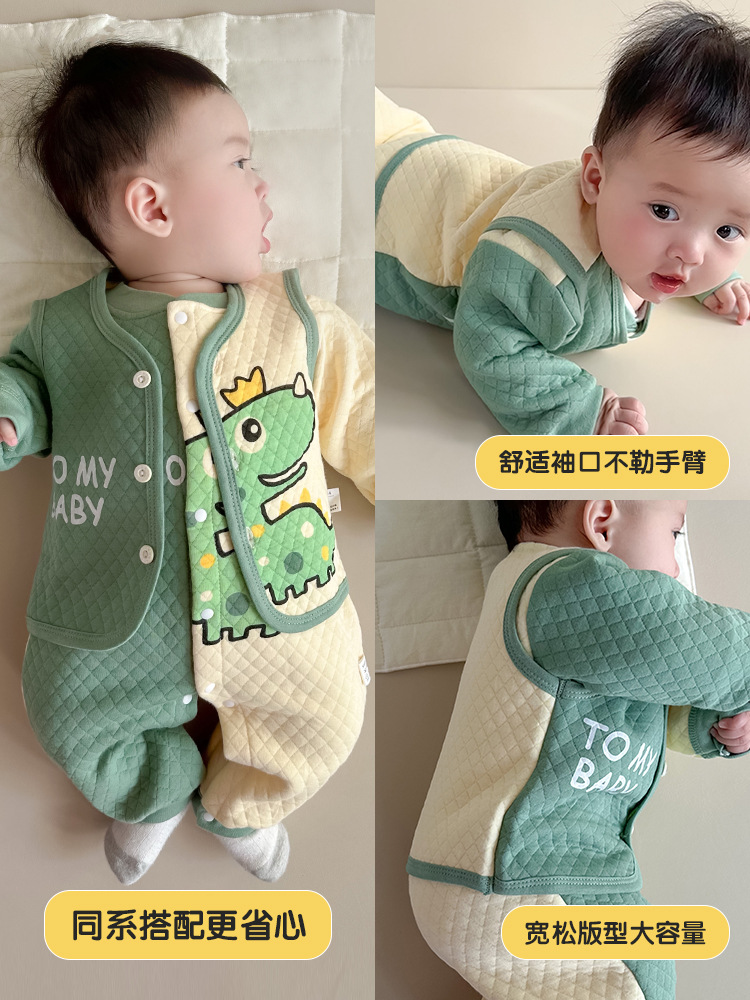 Ropa de otoño e invierno para bebés, monos de algodón puro para bebés, peleles cálidos y adorables de algodón acolchado para niños y niñas, mamelucos para recién nacidos.