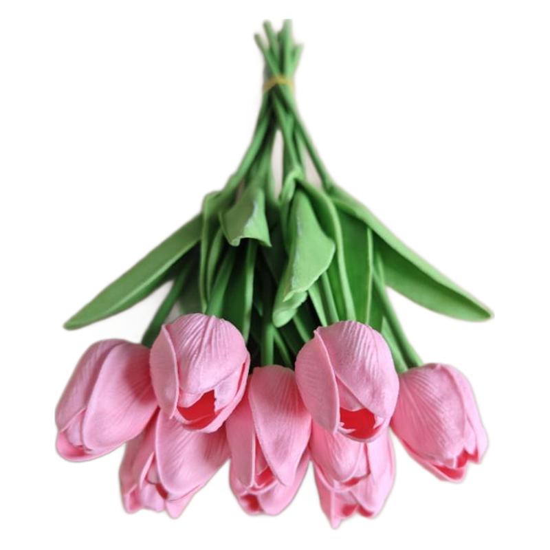 Fábrica directa de venta al por mayor de flores de tulipas de imitación de flores de mano decoración floral de boda