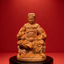 崖柏木雕 广泽尊王 木质工艺品摆件木制手把件文玩实木礼物小红书