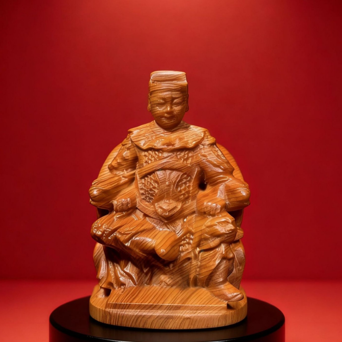 崖柏木雕 广泽尊王 木质工艺品摆件木制手把件文玩实木礼物小红书