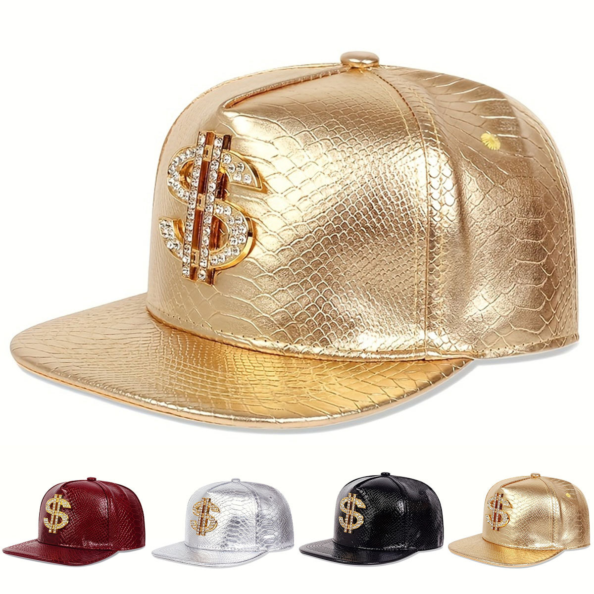 Verstelbare pu baseball cap met metalen logo voor festivals & sport_voghion.com