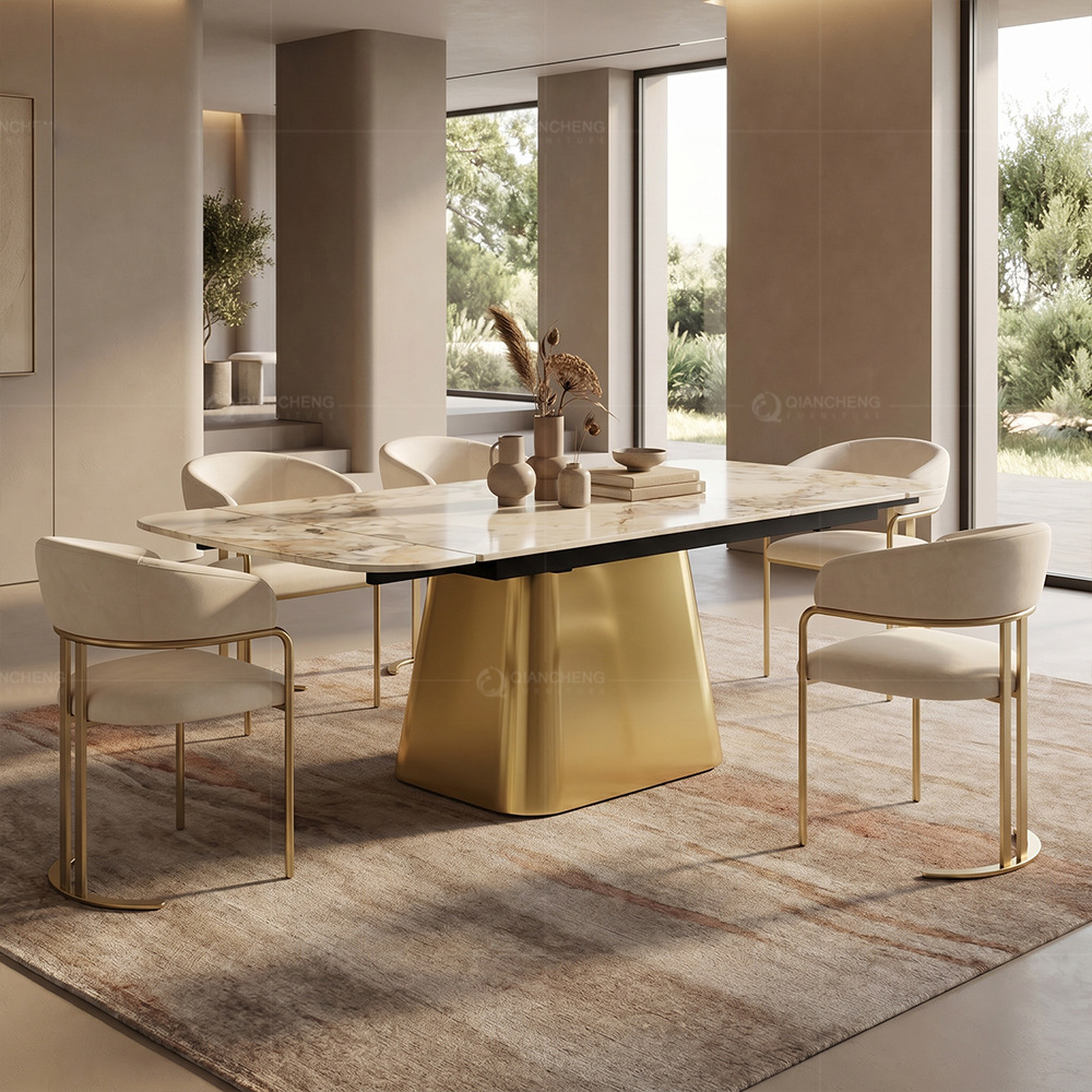Mesa de Comedor Extensible de Pizarra de Acero Inoxidable Desmontable para Restaurante