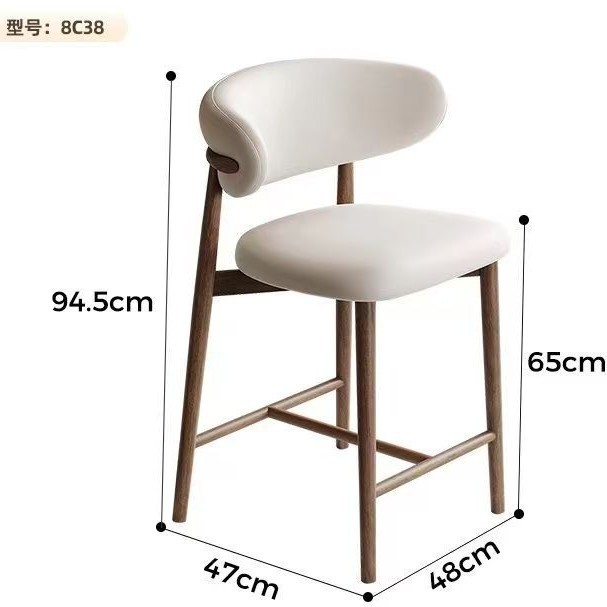 Transfronterizo amazonas crema silla de comedor silla de mesa de comedor moderna simple respaldada silla casera silla de charla silla de madera maciza image 6