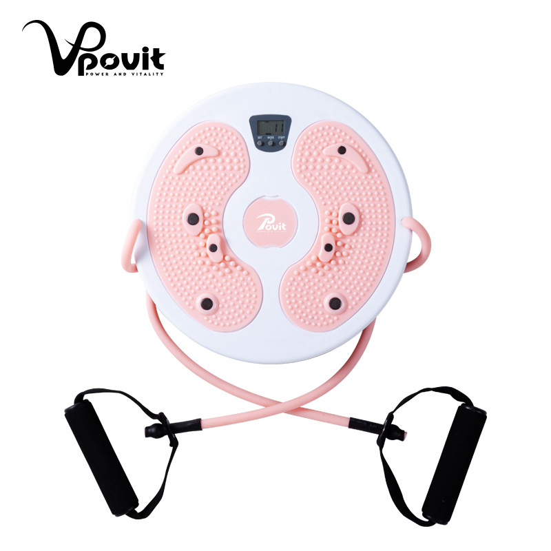 Puwei especial povit electrónica calorías conteo cintura torsión placa pie imán masaje cintura torsión placa con cordón