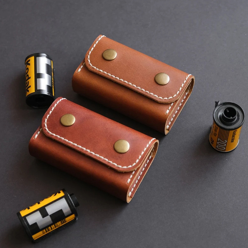 3 European and American retro film storage box portable film protective leather case suitable for Kodak Fujifilm