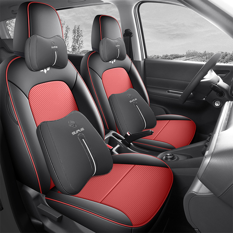 Modelə uyğun (Original) oturacaq örtükləri, Wuling for 2025 - two-seat-full-cover-deluxe-black-red-hongguang