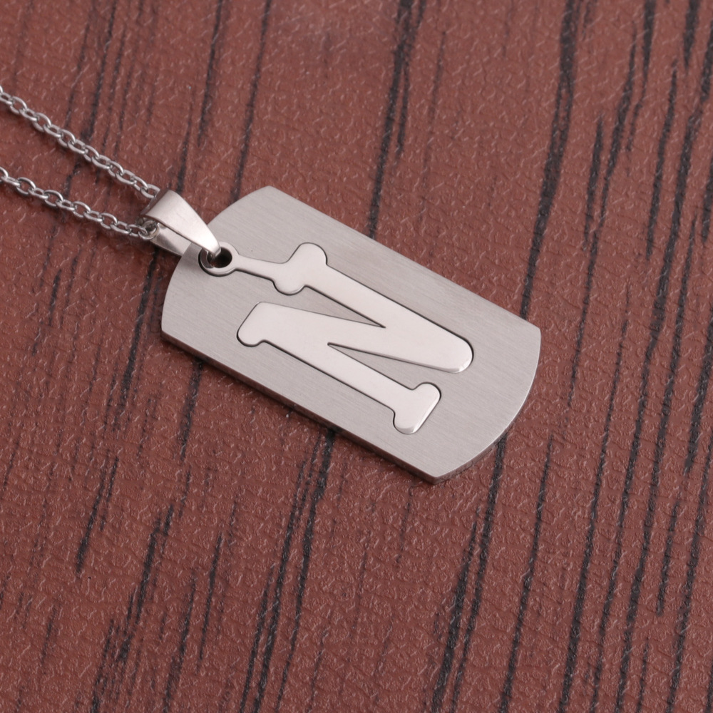 Fashion English Letter Titanium Steel Necklace Wholesale display picture 3