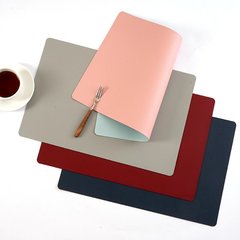 皮革餐厅垫简约创意方形防滑防水双面隔热可定制文案咖啡垫批发