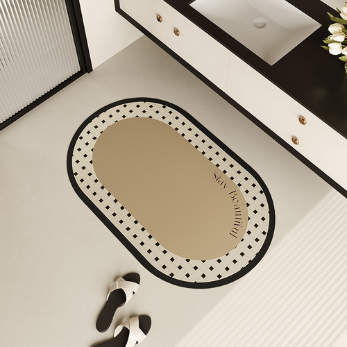 Cream style bathroom diatom mud absorbent floor mat bathroom entrance non-slip foot mat shower room door quick-drying floor mat