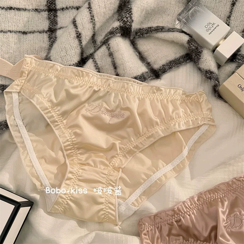 Shiny? wait ensure translation: Silky cotton pants, sexy trousers, high quality shorts, with embroidery, mid rise