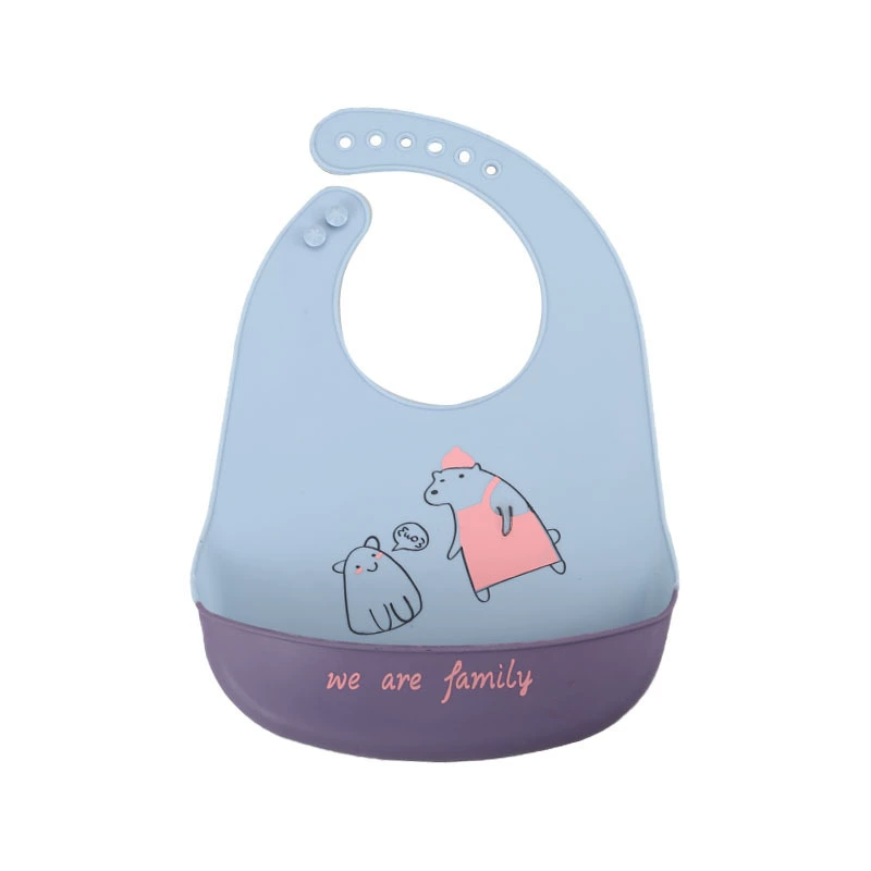 Silicone children's waterproof eating bib for food, food silicone, with pocket, anti-dirty
