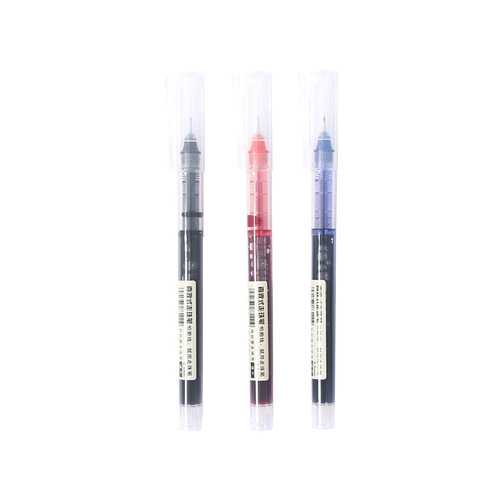 Straight liquid roller ball pen student exam gel pen classic 0.5 needle tube quick dry roller ball pen student office pen