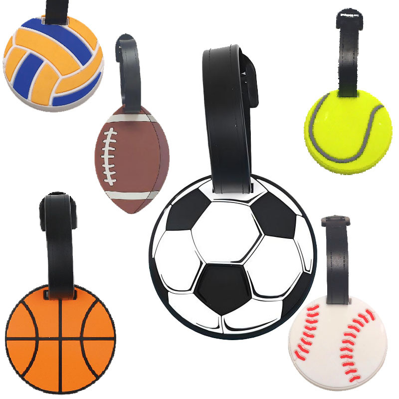 New World Cup Gifts Cross-Border Basketball and Football Pvc Luggage Tags Anti-Lost Tags Boarding Suitcase Check-In Tags