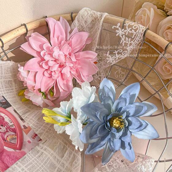 Rose Flower Hairpin Spring and Summer Simulation Women's Side Back Head Duckbill Clip Headwear Clip Atmosphere Hairpin
