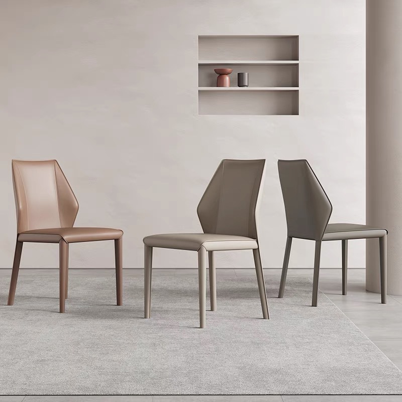 Sillas de comedor italianas de estilo doméstico minimalista, sillas de estilo de diseño de estilo moderno y cómodo.