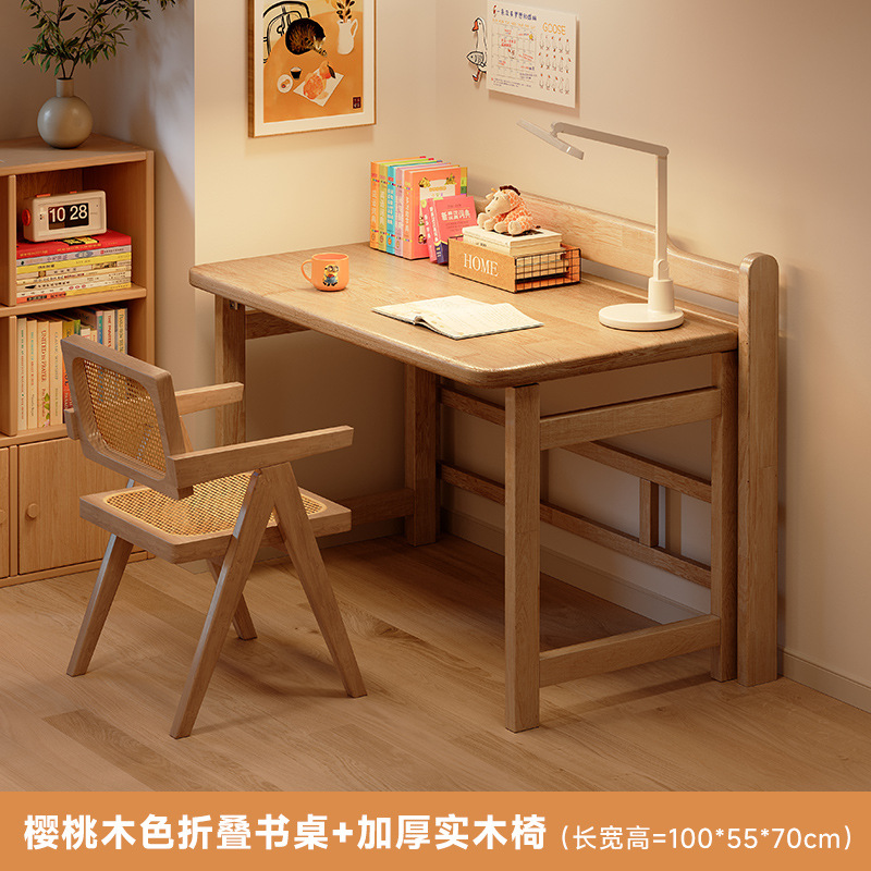 Escritorio plegable de madera maciza Dormitorio del hogar del estudiante Mesa simple Escritorio de escritorio junto a la cama Escritorio de estudio Escritorio de computadora Escritorio