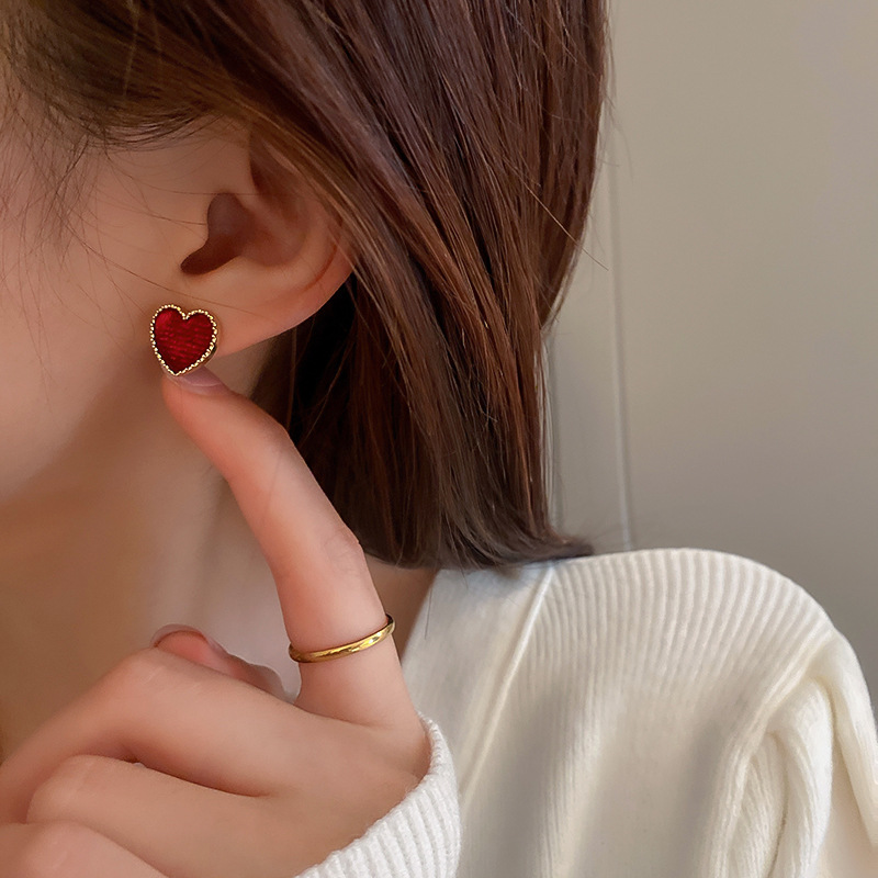 Korean Alloy Semi-precious Stone Geometric Triangle Asymmetric Earrings display picture 1
