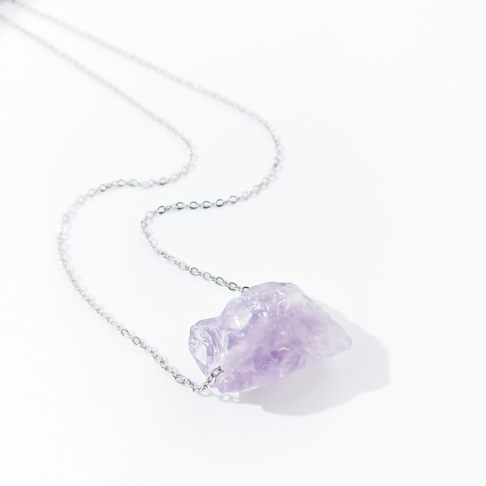 1 Piece Quantity Retro Geometric Natural Stone Pendant Necklace 1 Piece