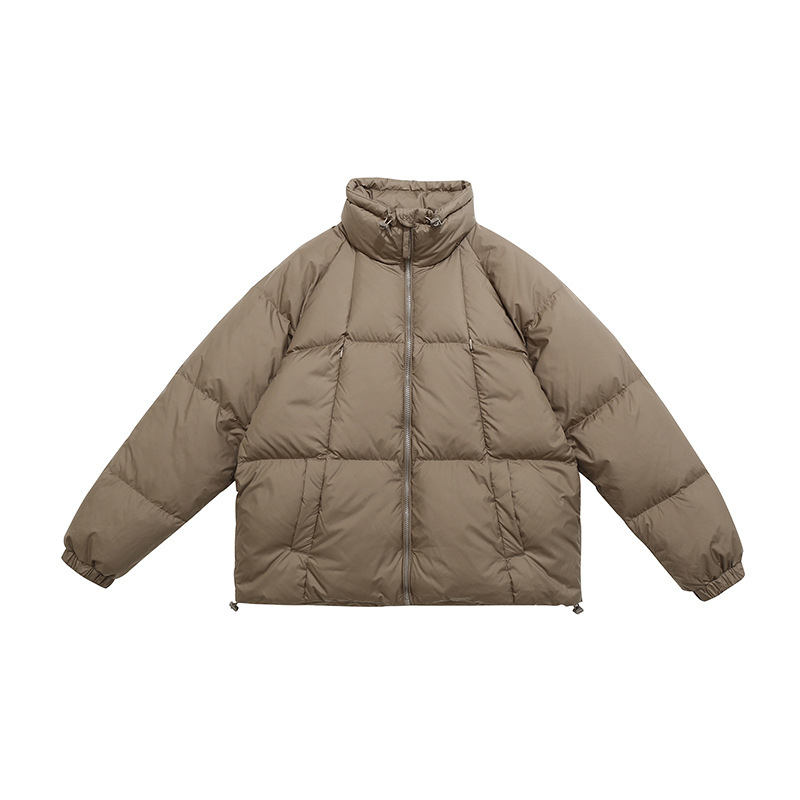 South summer clothes 2023 Winter solid color basic chic line stand collar down jacket Japanese style trendy neutral down jacket for men