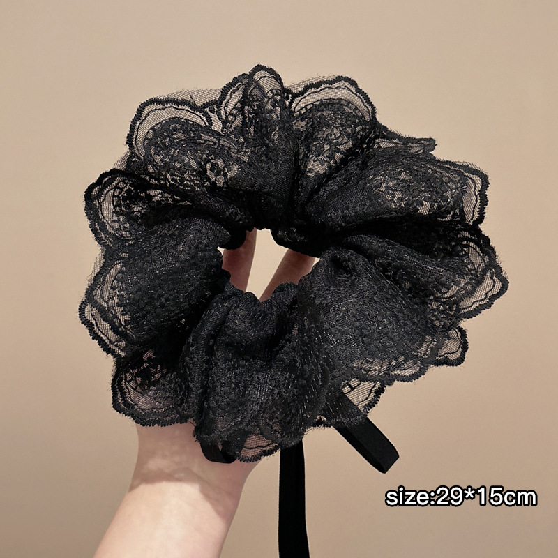 Lazo para el cabello de intestino grueso rayado coreano para mujer, sensación de alto nivel, cuerda para el cabello de cola de caballo, banda de goma para la cabeza para niñas, cuerda para la cabeza de gran tamaño, accesorios para el cabello de flores para la cabeza