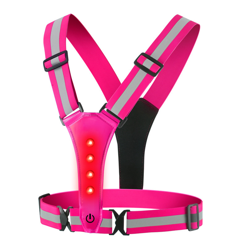 Directo de fábrica LED chaleco reflectante de alta elástica al aire libre chaleco reflectante de Seguridad de Tráfico ropa reflectante correa reflectante