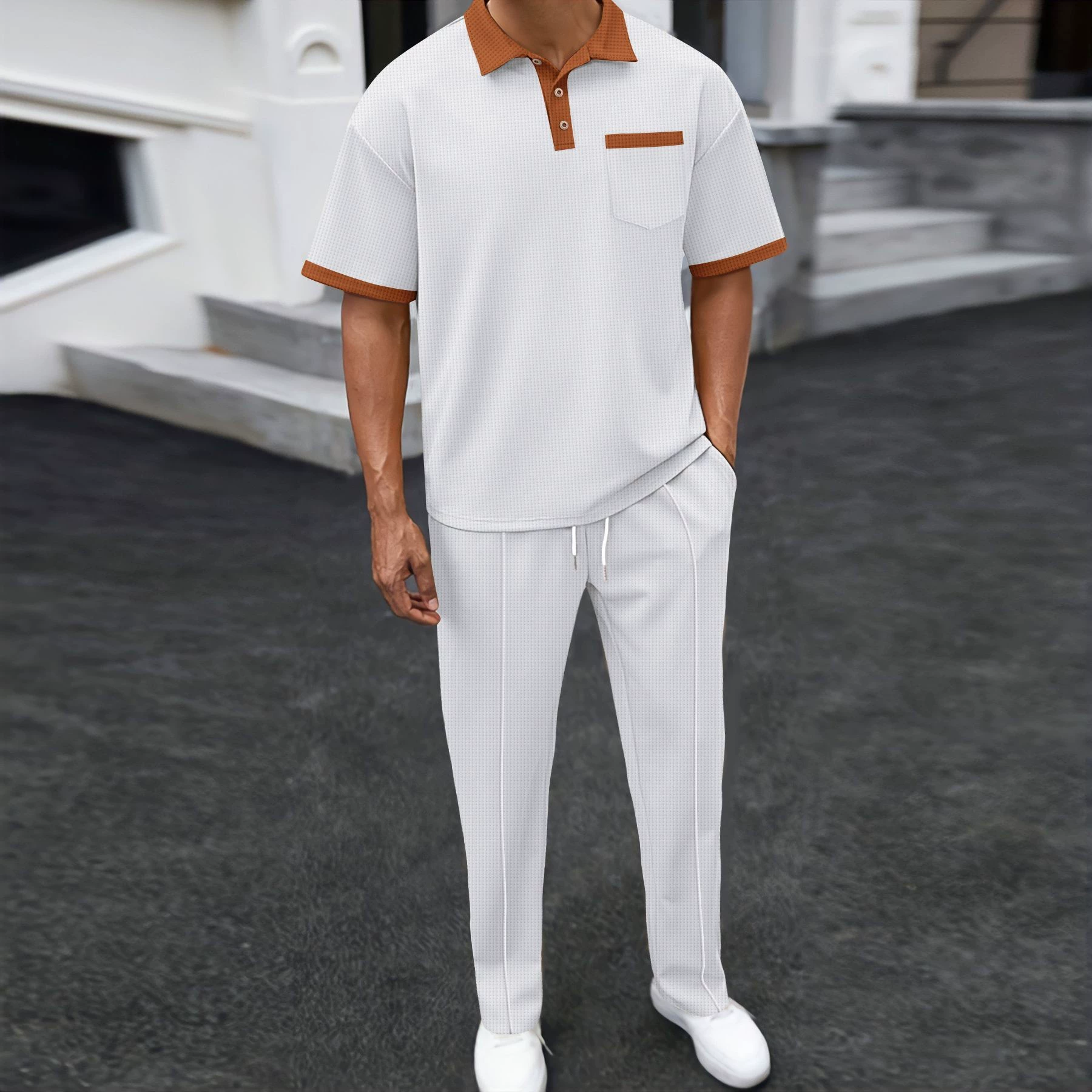 Men's universal summer set, with short sleeve, style