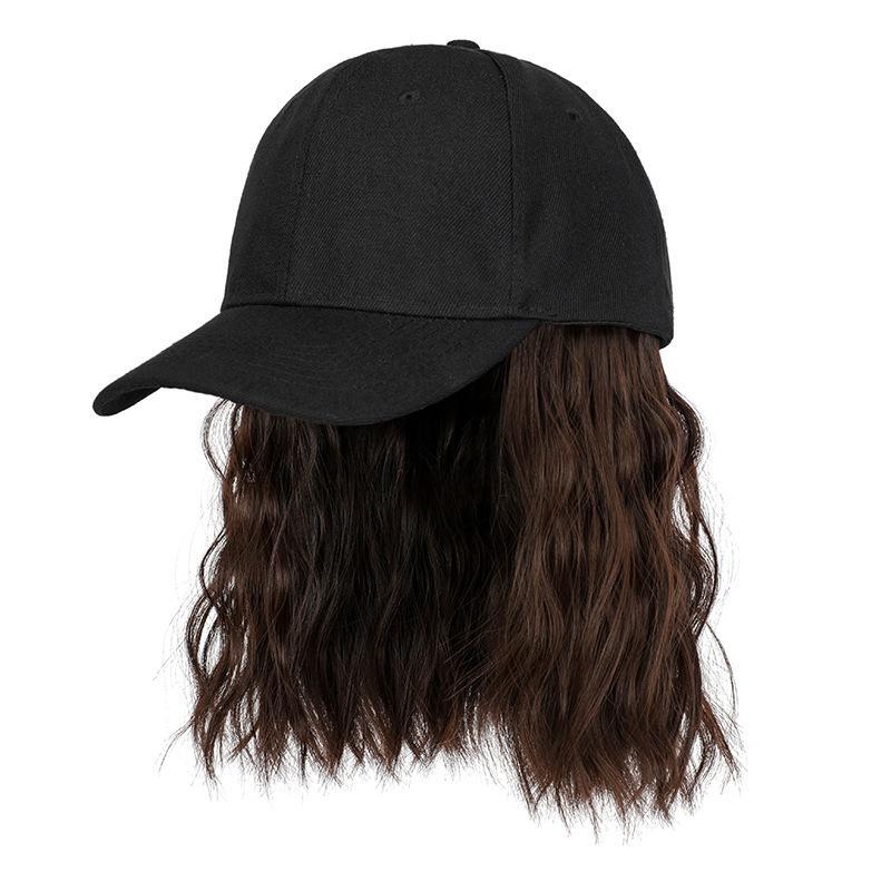 8inch Bob Hair With Baseball Cap Wave Curly Hair Hat Wigs