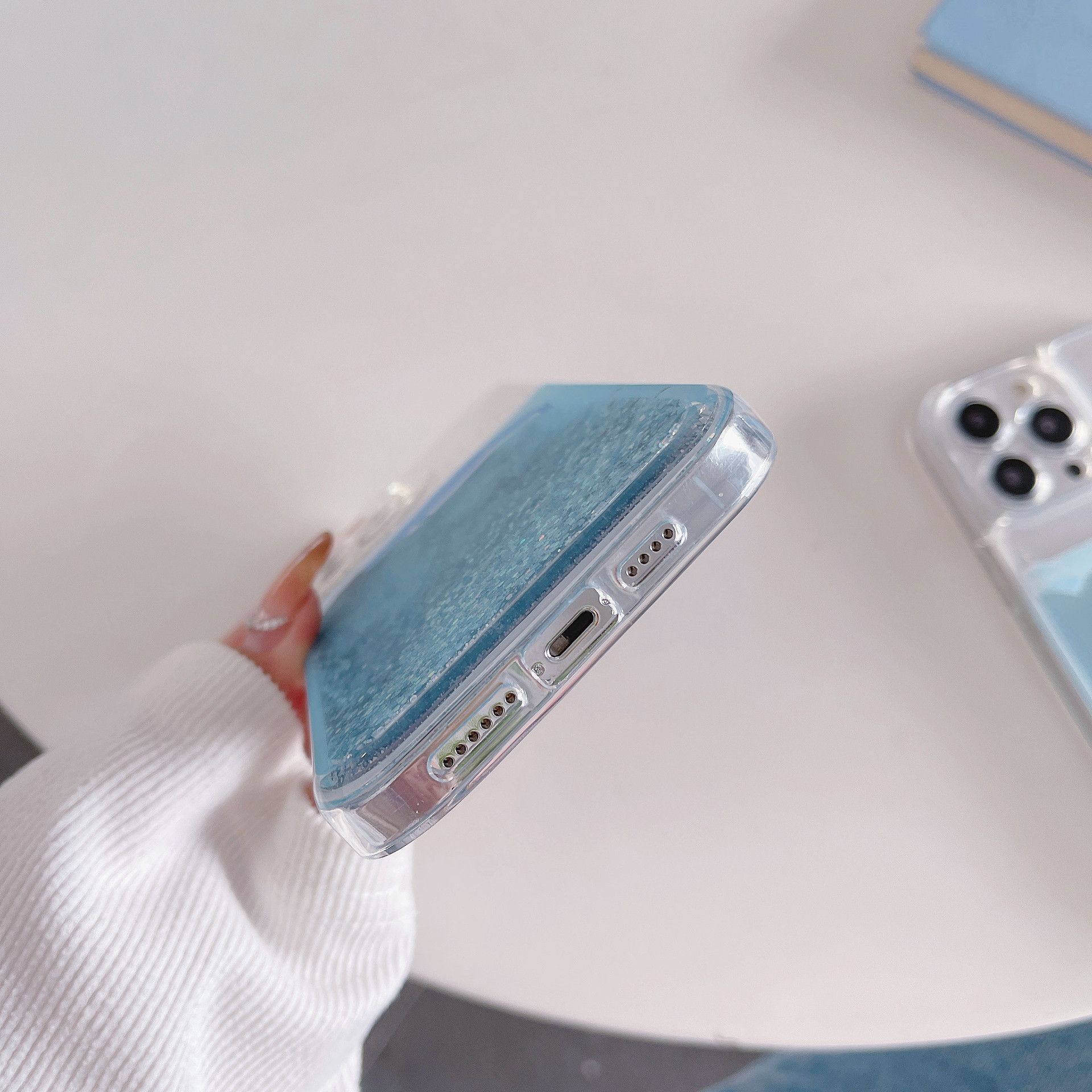Suitable for iPhone 13 promax Shark Phone 12 Apple 15 Pro Liquid Sands Xs XR Full Wave Soft Case_voghion.com