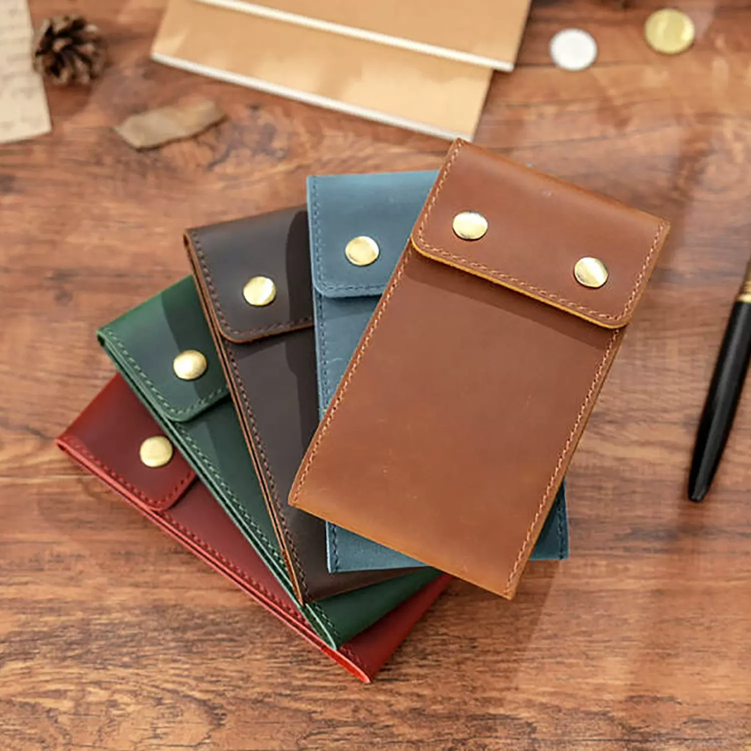 随身口袋型头层牛皮记事本工作商务电话本老人小记录本便携笔记本