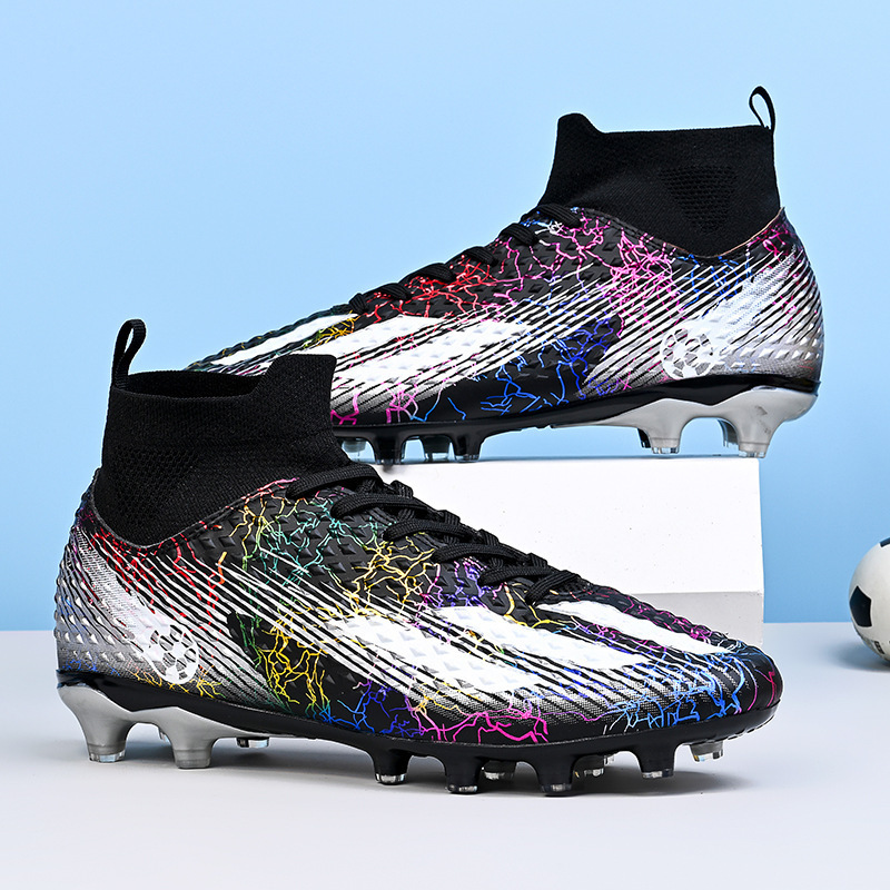 Zapatos de Entrenamiento de Fútbol de Caña Alta para Jóvenes TPU Ligero para Césped Natural y Artificial