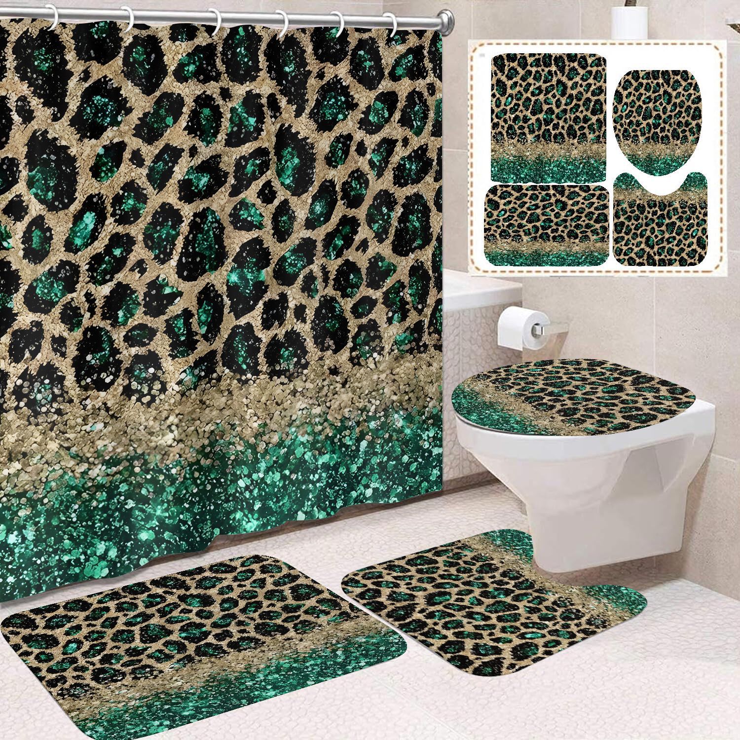 Transfronterizo Amazon cortina de ducha de color degradado cortina de baño letra patrón de mariposa cortina de ducha impermeable y a prueba de moho image 18