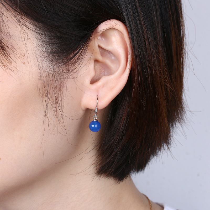 1 Pair 925 Sterling Silver Gem Geometric Drop Earrings display picture 8