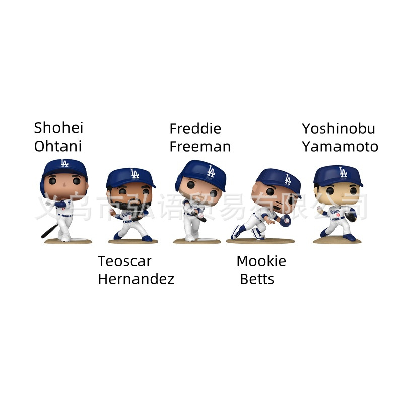 (2개) 새로운 국경을 넘나드는 창의적인 로스앤젤레스 다저스 수지 공예 장식품 데스크탑 장식 시뮬레이션 인물 미니