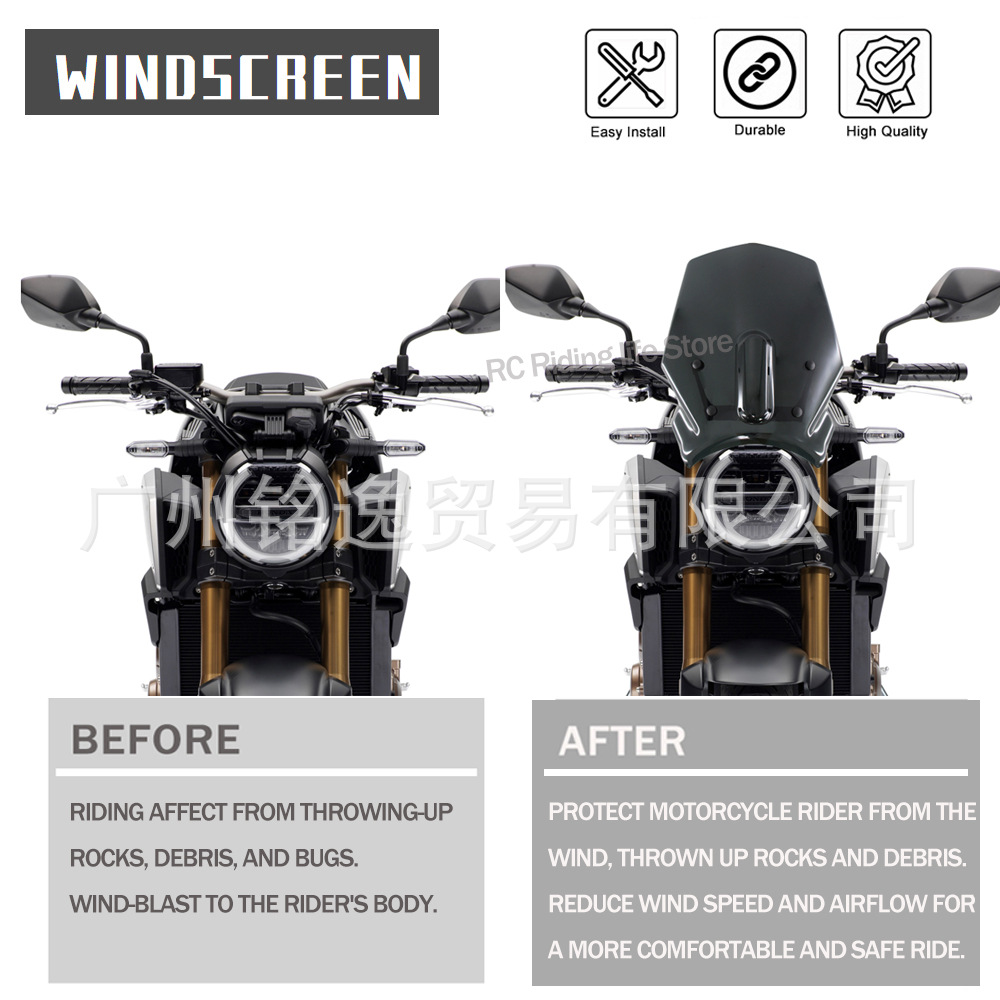 Suitable for Honda Cb650R Cb1000R 18-21 Years Motorcycle Front Windshield Wind Deflector