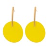 Metal brand yellow fashionable earrings, European style, simple and elegant design