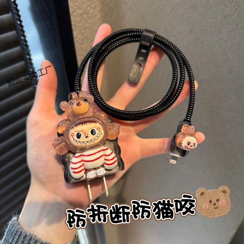 Мягкий чехол защитная крышка для зарядного устройства Cute Apple 16pro, защитное покрытие головки, кабель данных iPad11 анти- сломай, iPhone15