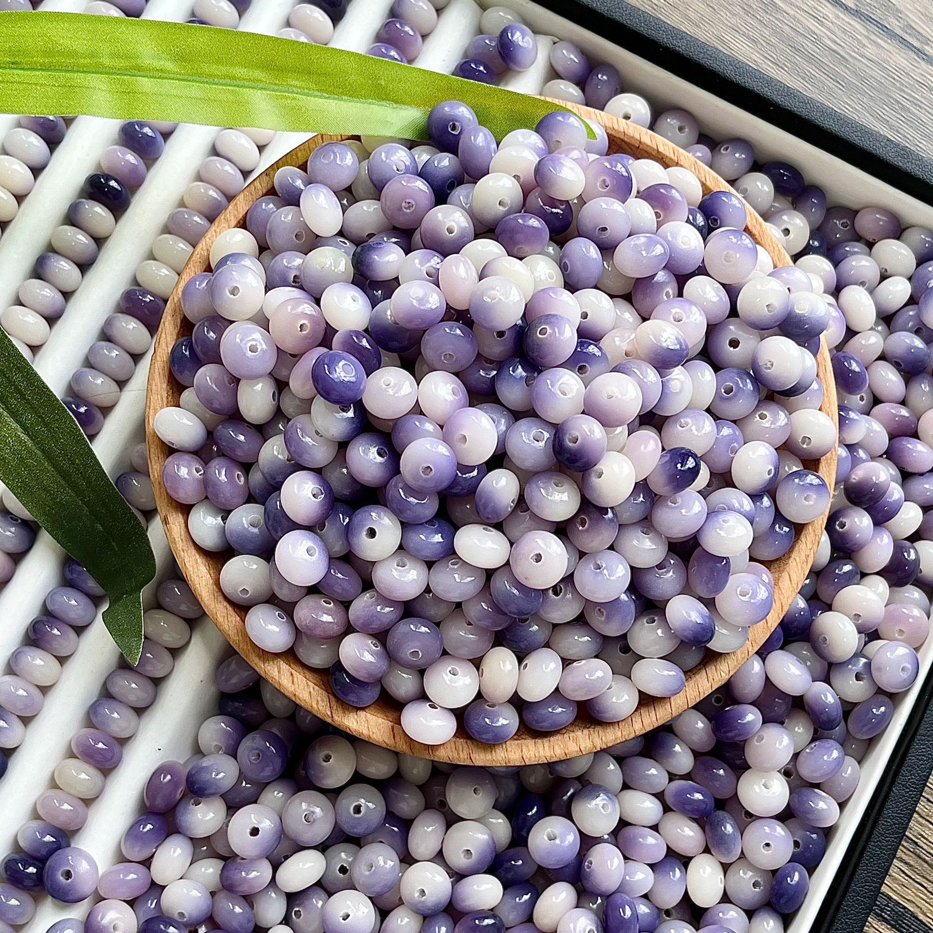 보라색 떠다니는 꽃 주판구슬 [싱글]