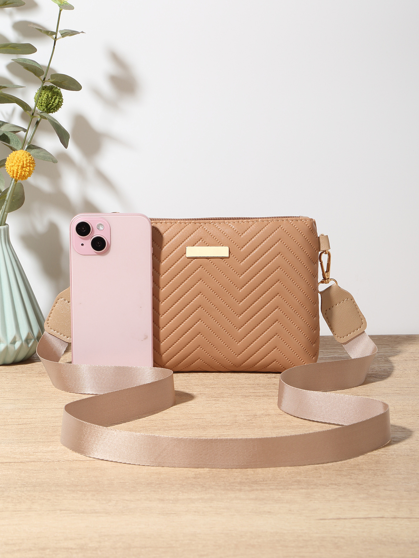 Nuevo bolso de mujer transfronterizo 2025 estampado sequinado bolso de hombro pequeño bolso casual en forma de V bolso para teléfonos móviles